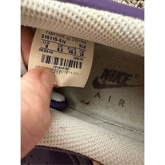 Nike Air Force 1 Womens 8.5 Purple '07 Club Patent Leather 315115-514 - Picture 8 of 9